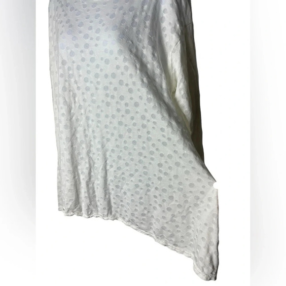 CUT LOOSE Polka Dot Contrast Top Size XXL 2X 3/4 sleeves cotton and mesh White - Picture 3 of 5
